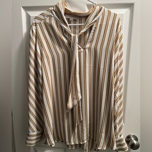 Loft Women’s blouse- yellow striped